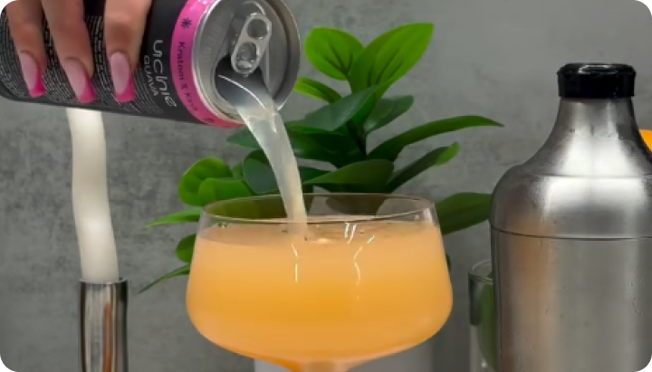 Guava Grove Fizz Kava and Kratom Mocktail